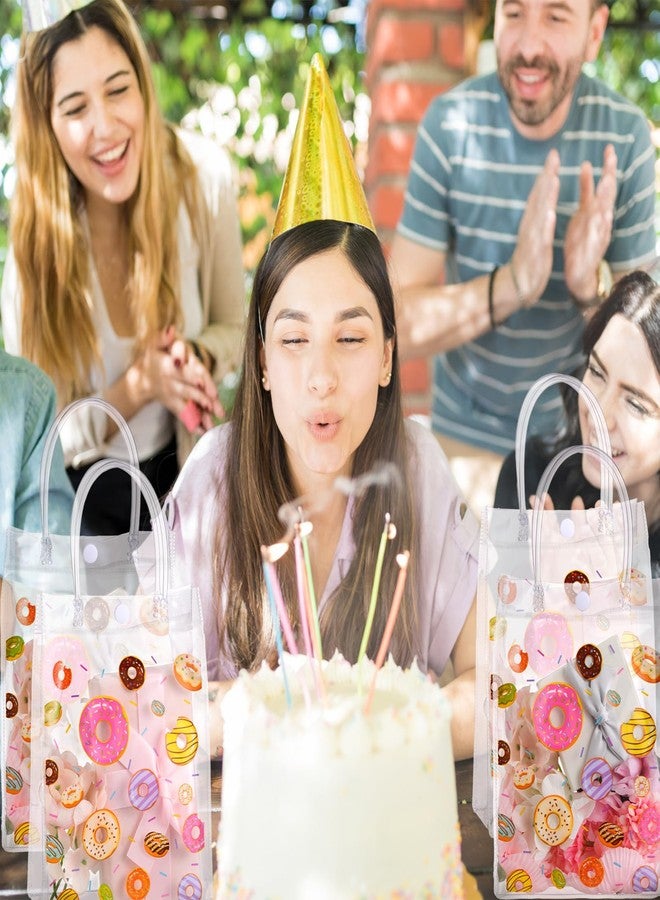 Saypacck أكياس هدايا بلاستيكية شفافة من Saypack، 24 قطعة، بنمط الدونات، مزودة بمقابض، مثالية لتزيين حفلات أعياد الميلاد (5.9 × 7.9 × 2.8 بوصة). - Image 5